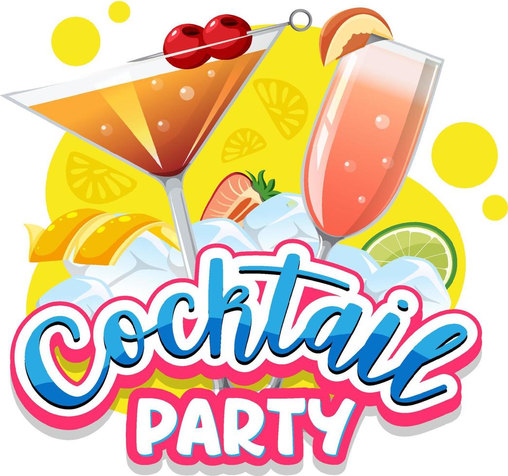 A cocktail party banner text vector