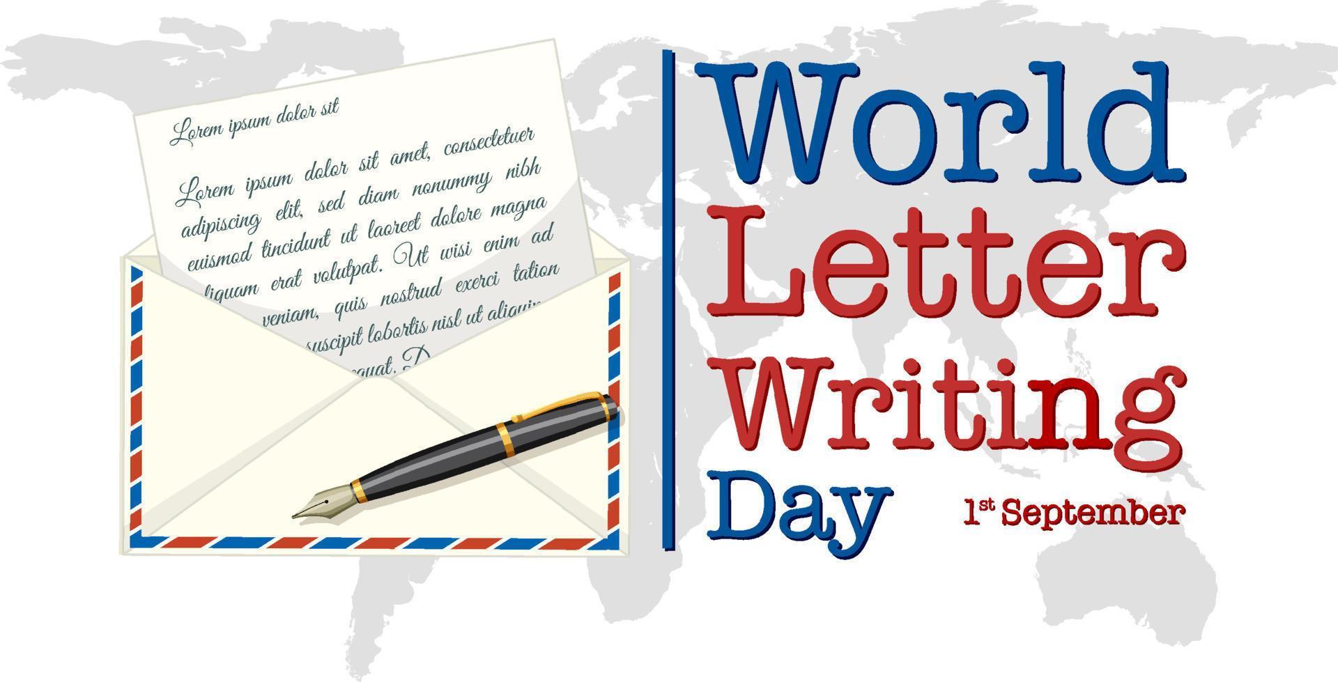 World Letter Writing Day Banner Design vector