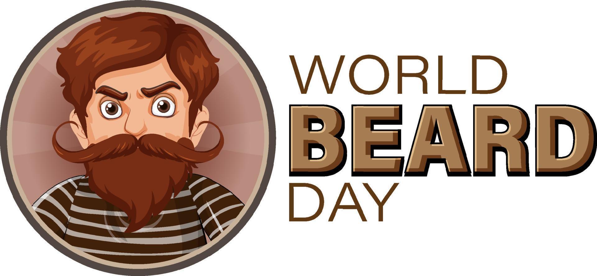 World beard day banner design vector