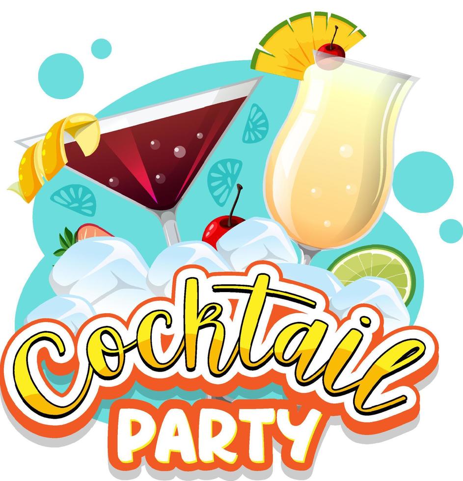 A cocktail party banner text vector