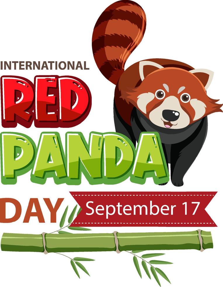 International Red Panda Day On September 17 vector