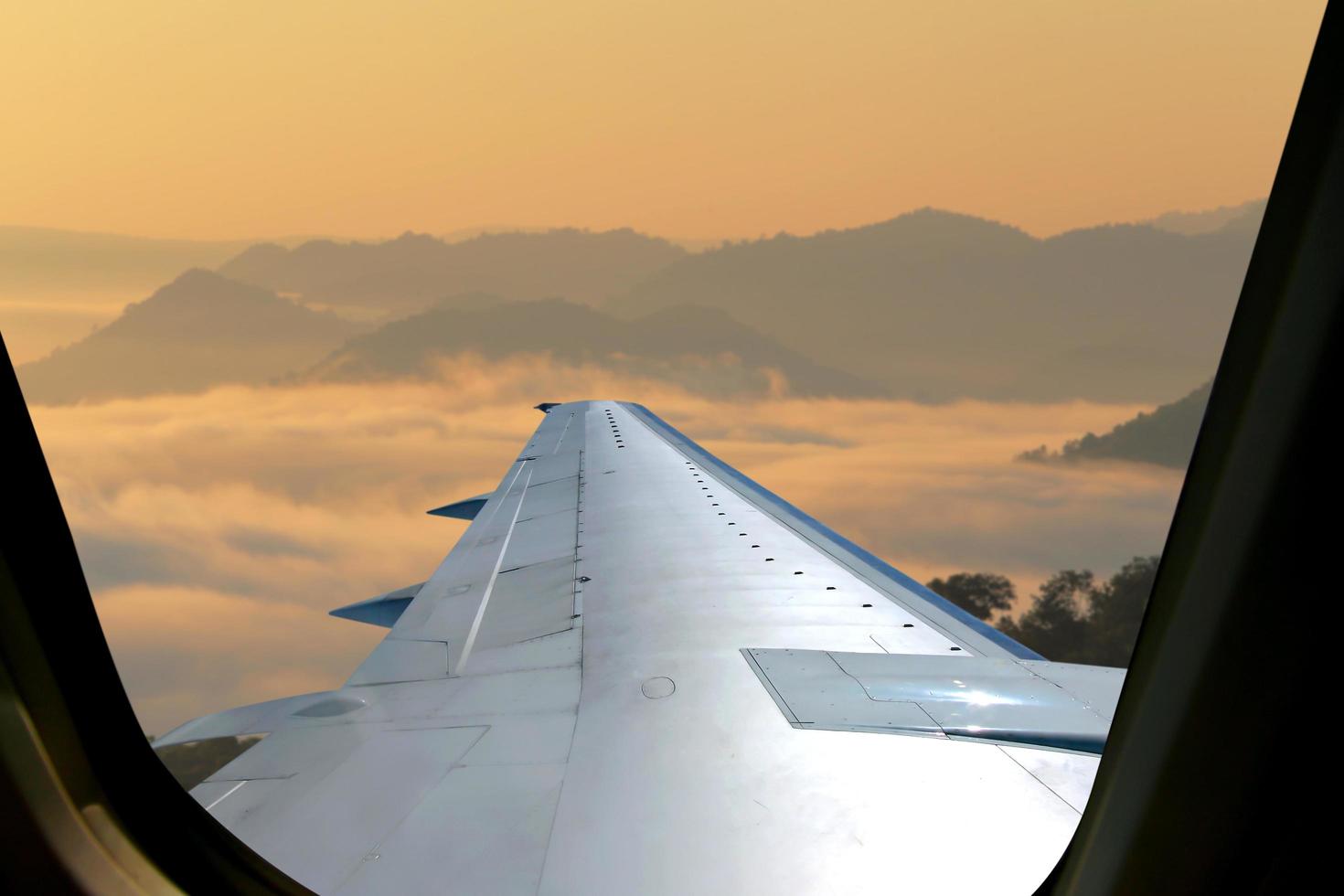 Great views of Sunrise with mountains and cloud. photo