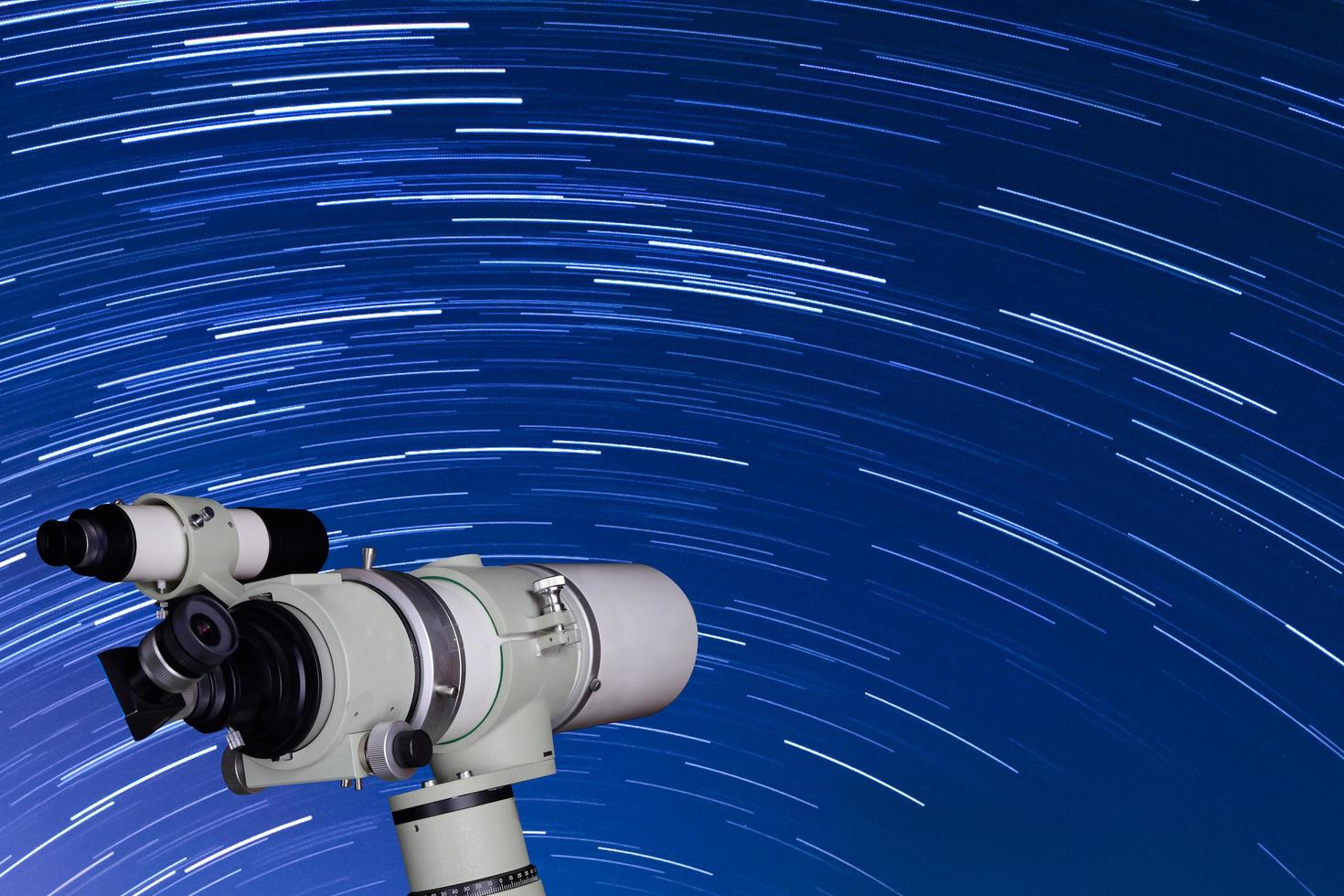 Beautiful star trail image during the night photo