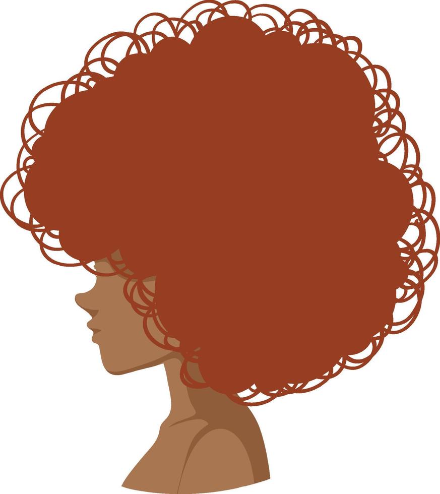 Side of afro woman isolated vector