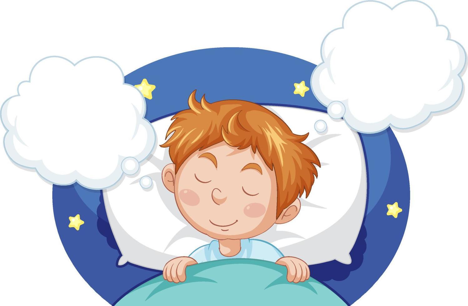 Cute boy sleeping clipart vector