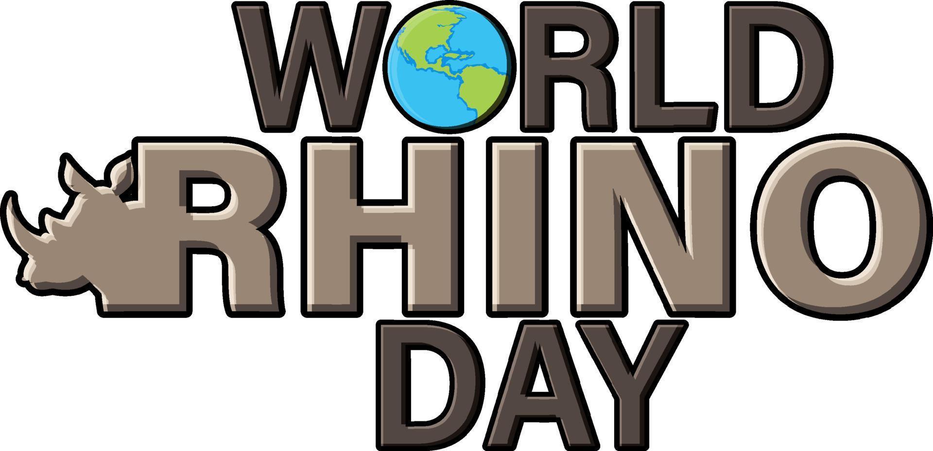 World Rhino Day Banner Design vector