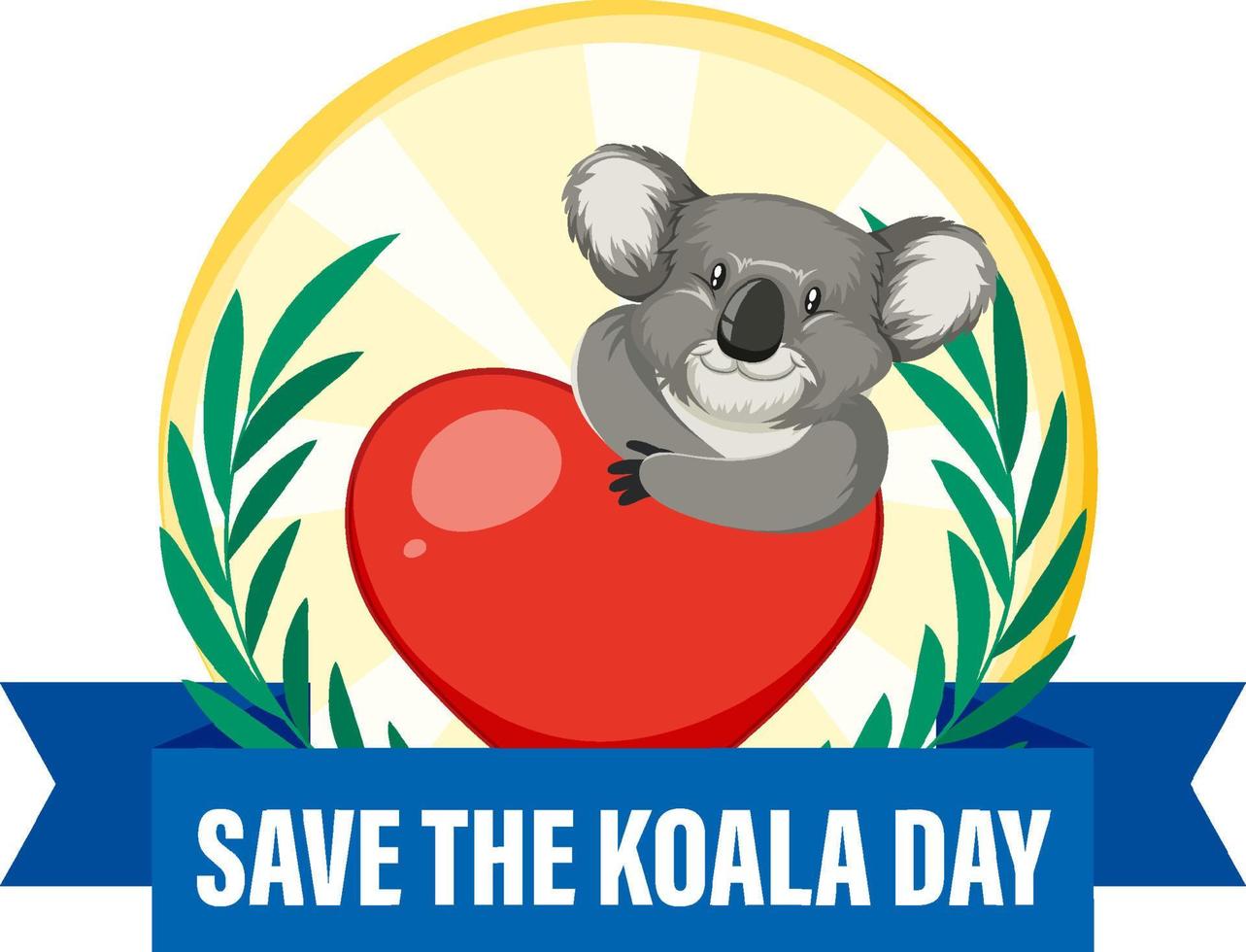 Save the koala day banner design vector