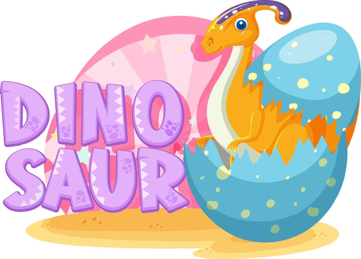 lindo dinosaurio en huevo roto vector