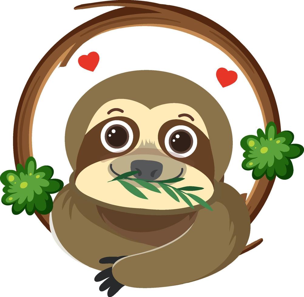 Cartoon sloth isolated on white background vector
