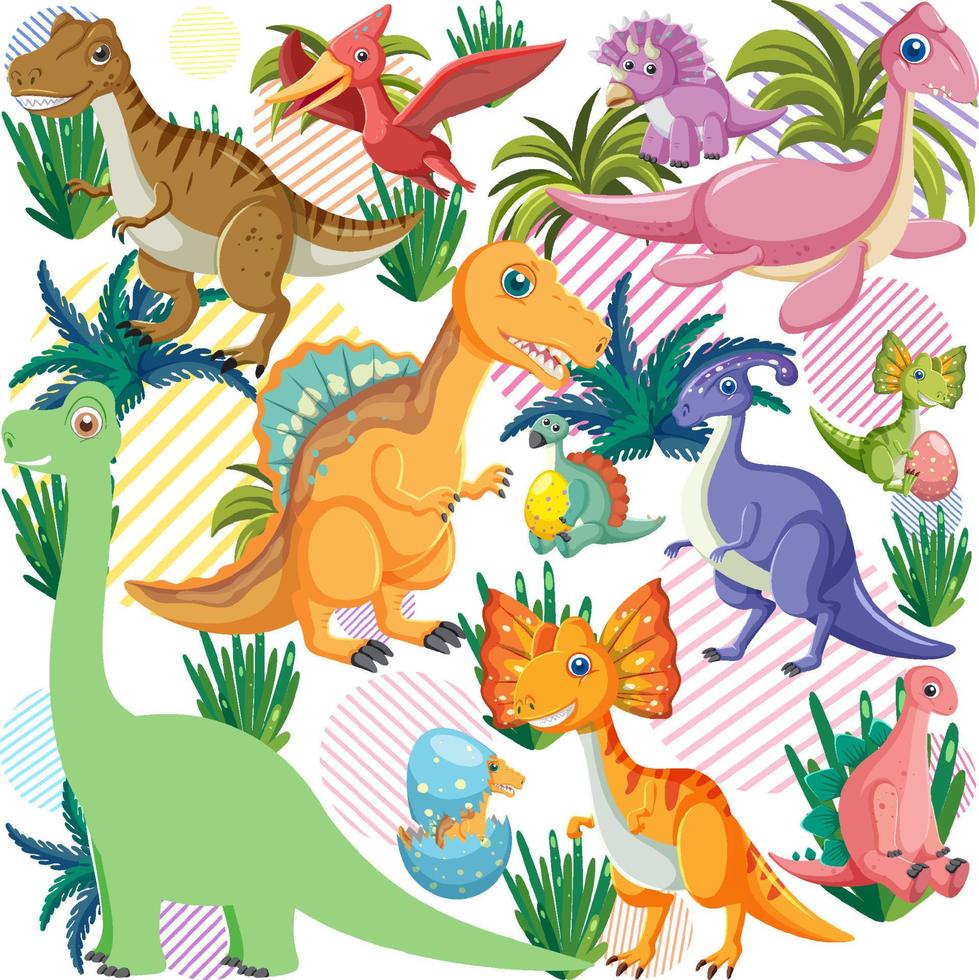 Cute dinosaur seamless pattern vector