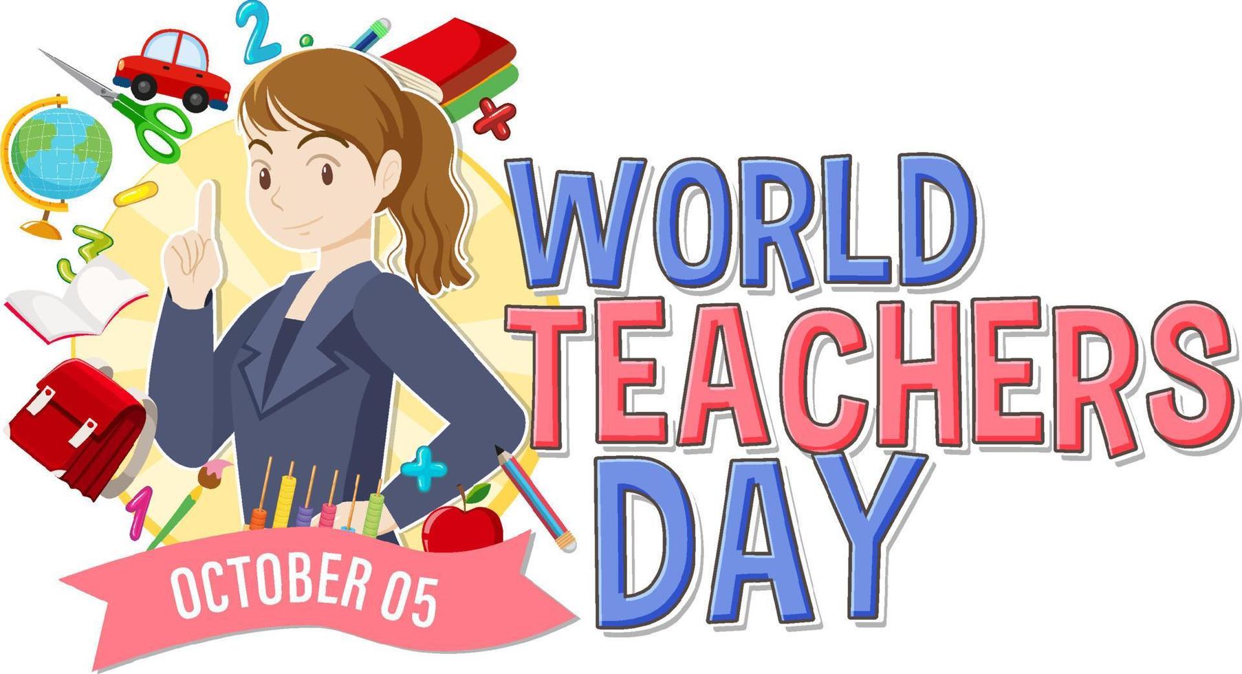 World Teacher's Day Logo Banner Design vector