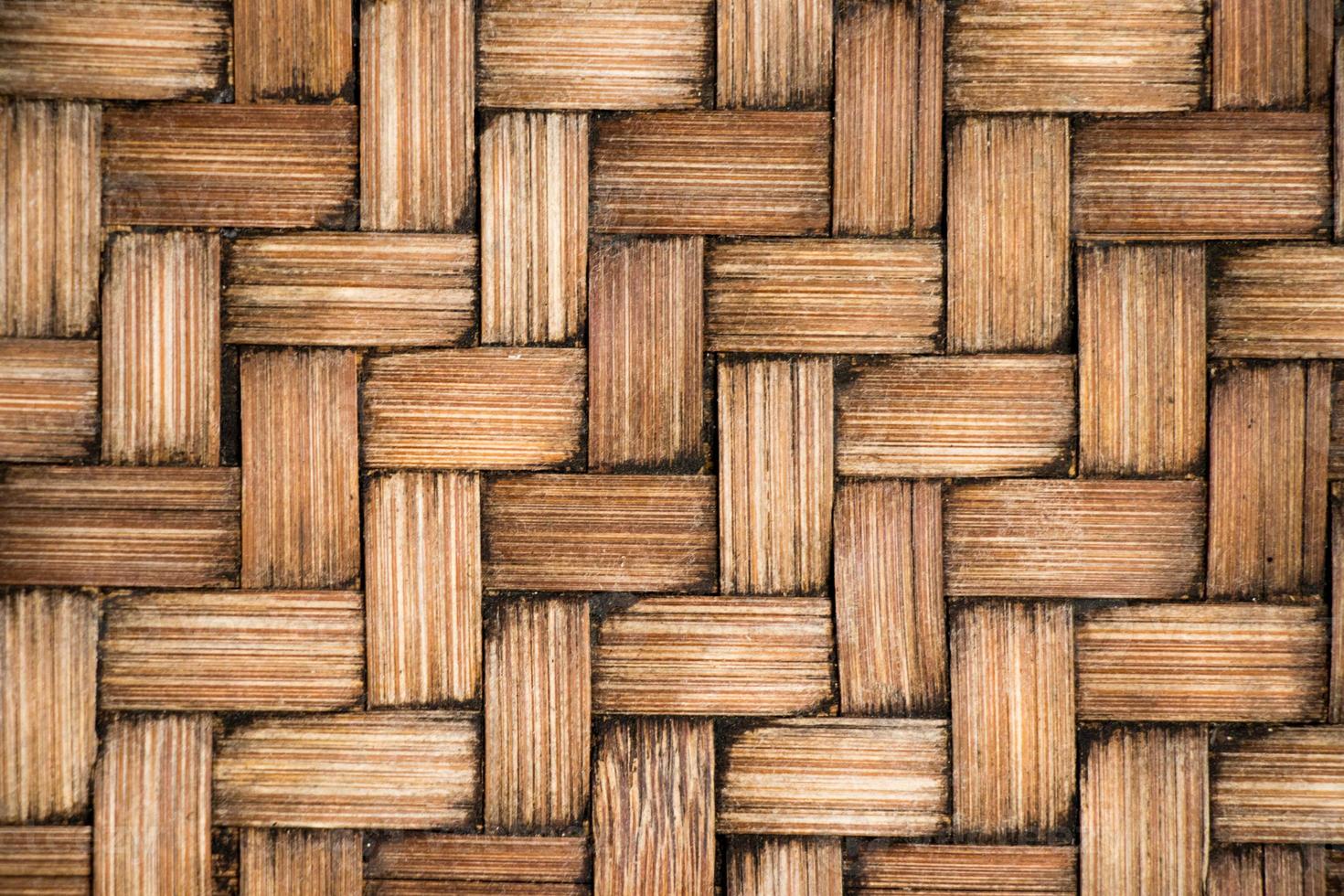 Closed up of brown color wooden weave texture background photo