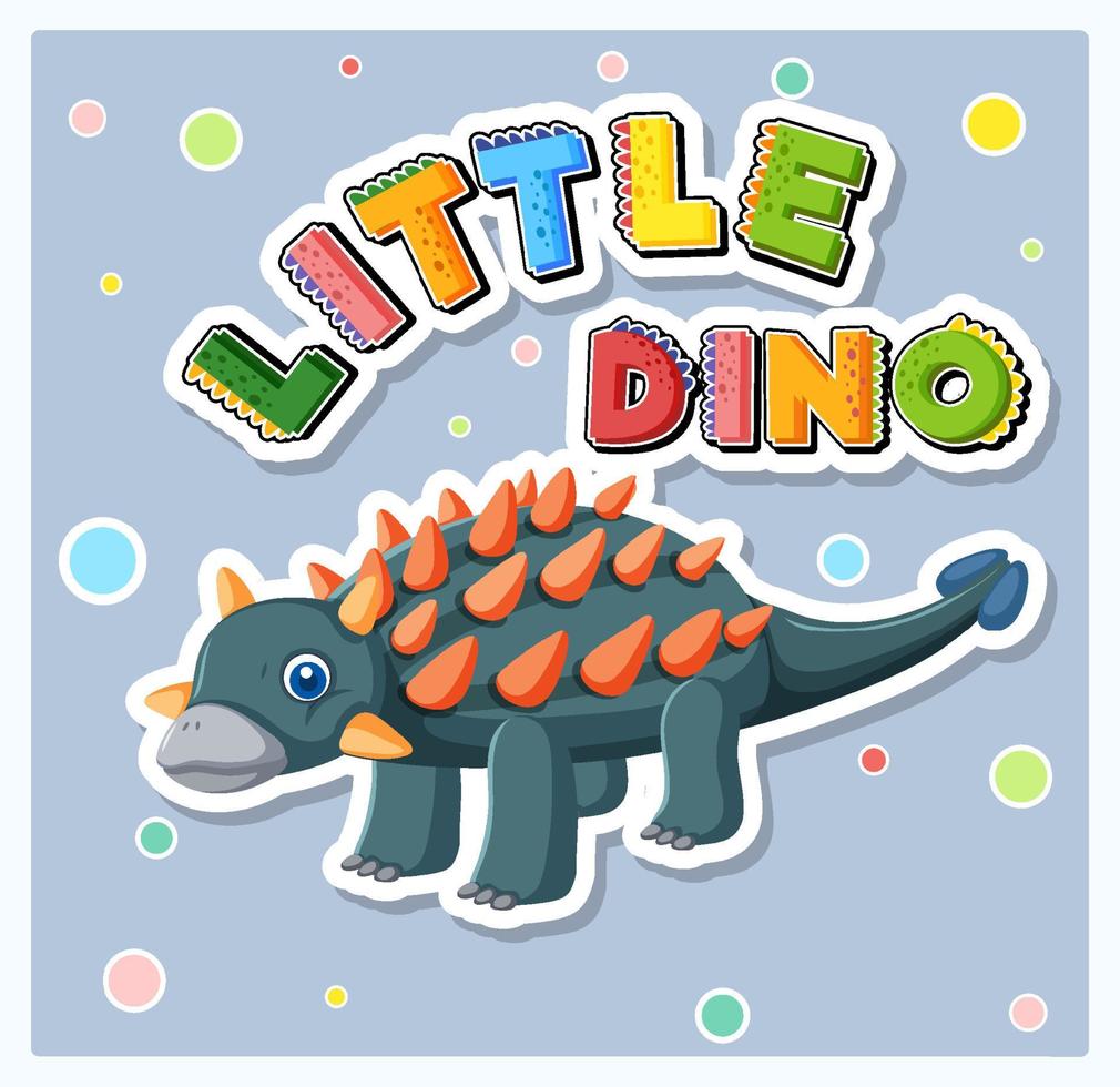 Little cute dinosaur cartoon poster vector