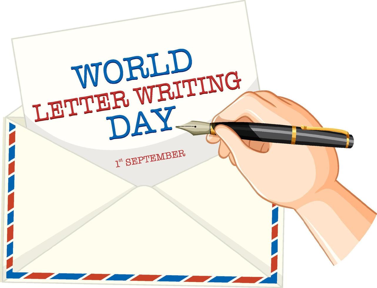 World Letter Writing Day Banner Design vector