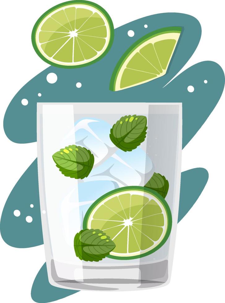 Gin and tonic coctail in a glass vector