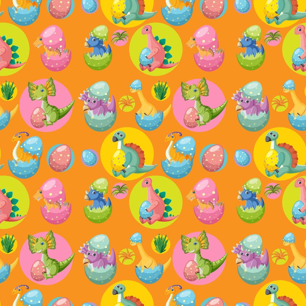 Cute dinosaur seamless pattern vector