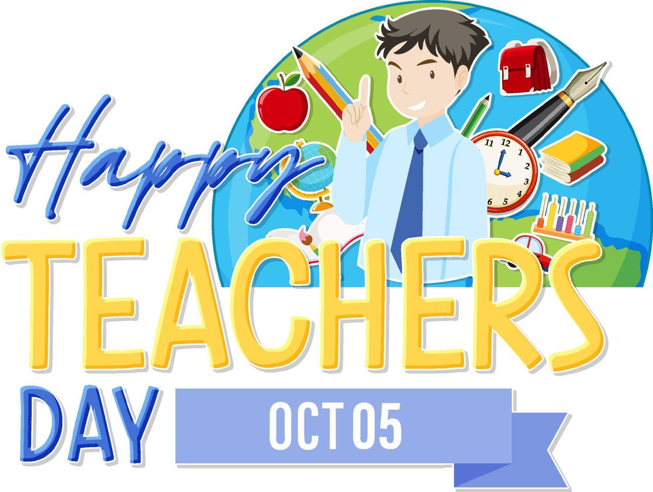 World Teacher's Day Logo Banner Design vector