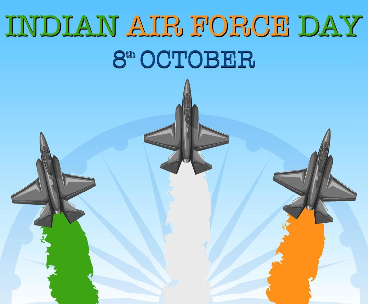 cartel del día de la fuerza aérea india vector