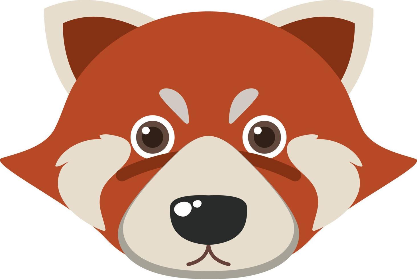 Red raccoon head in flat style vector