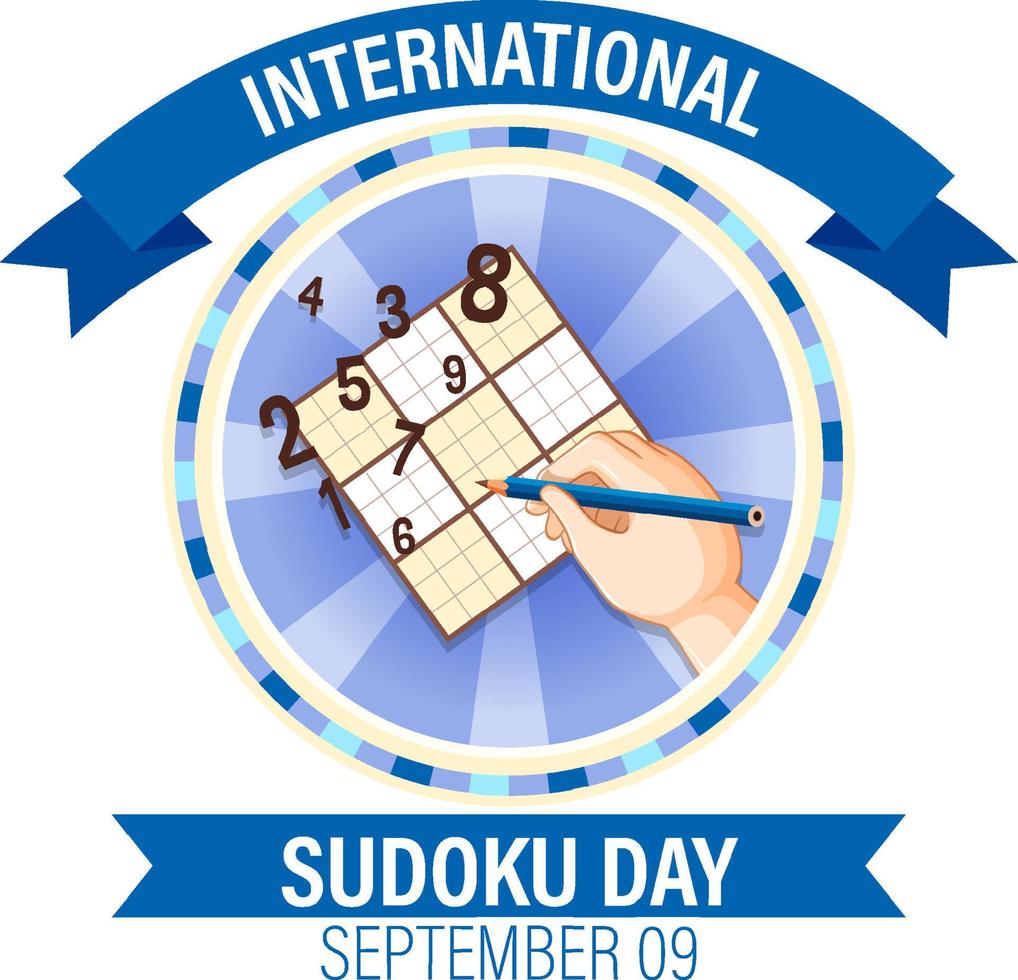 diseño de banner del día internacional del sudoku vector