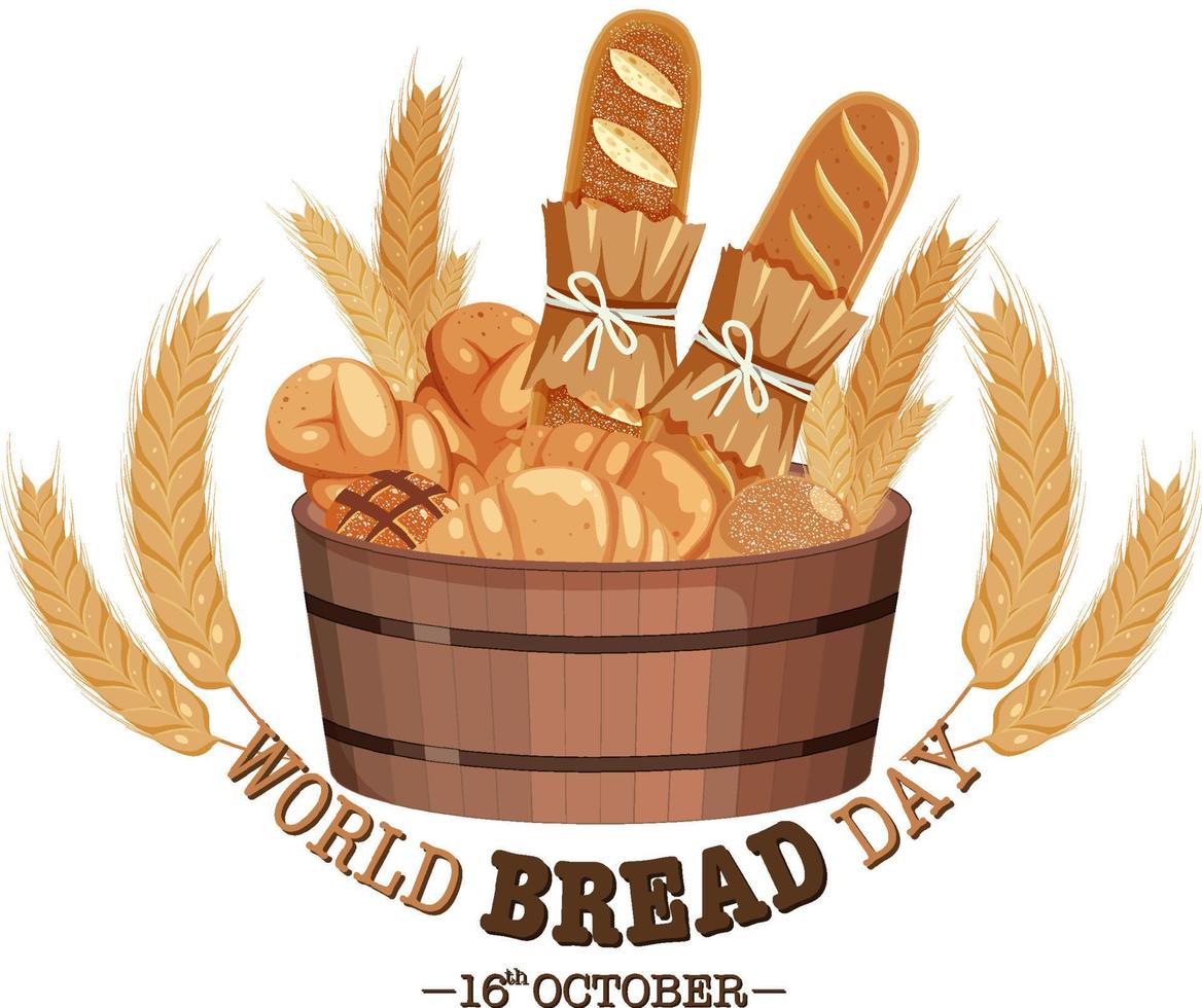 cartel del día mundial del pan vector