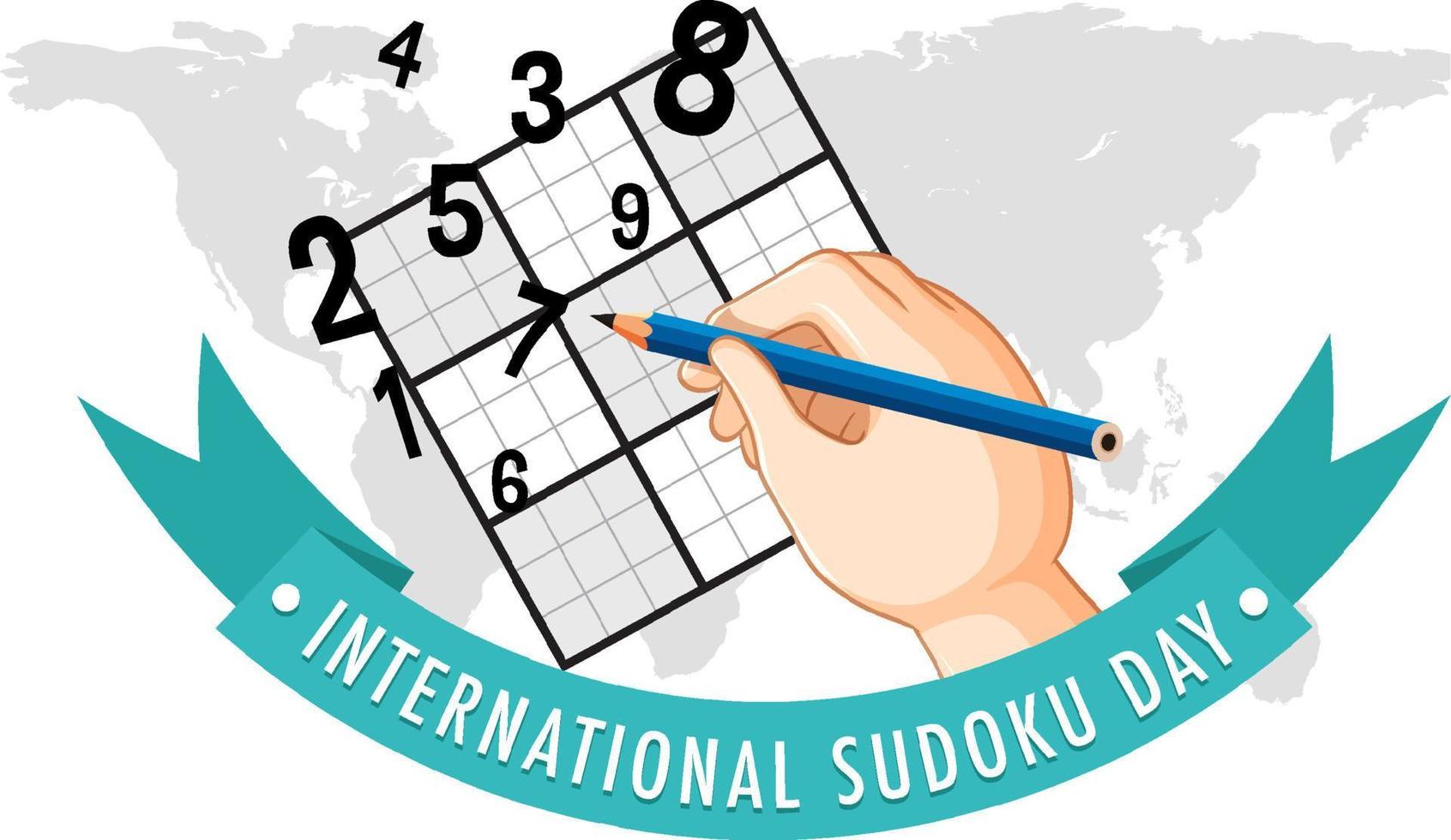 plantilla de póster del día internacional del sudoku vector