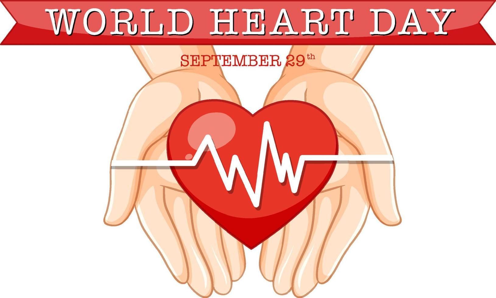 World Heart Day Banner Design vector