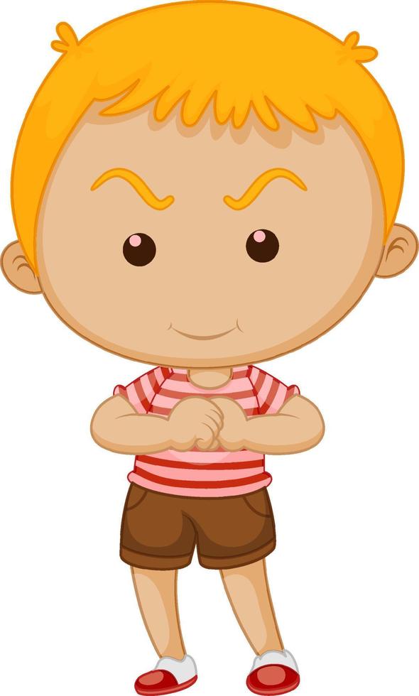 Little happy boy cartoon character vector