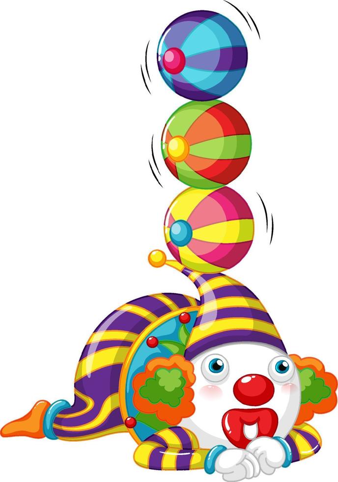 Clown cartoon character isolated vector