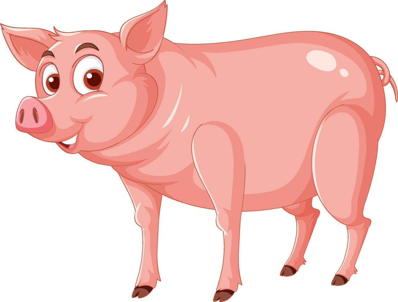 Happy pig cartoon character vector