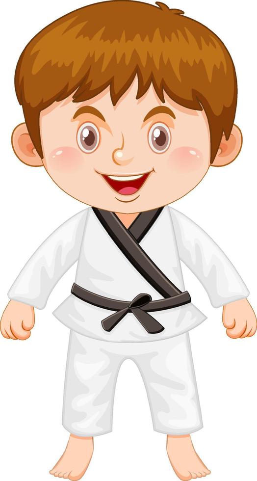 A boy in taekwondo uniform vector