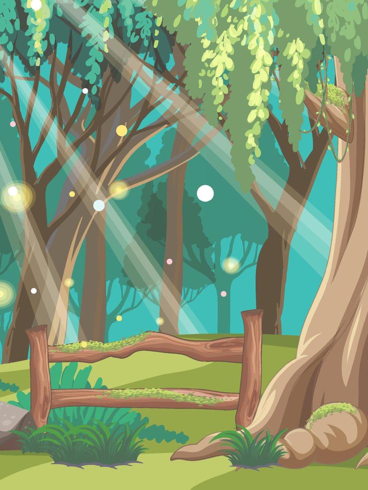 Fantasy fairy forest background vector