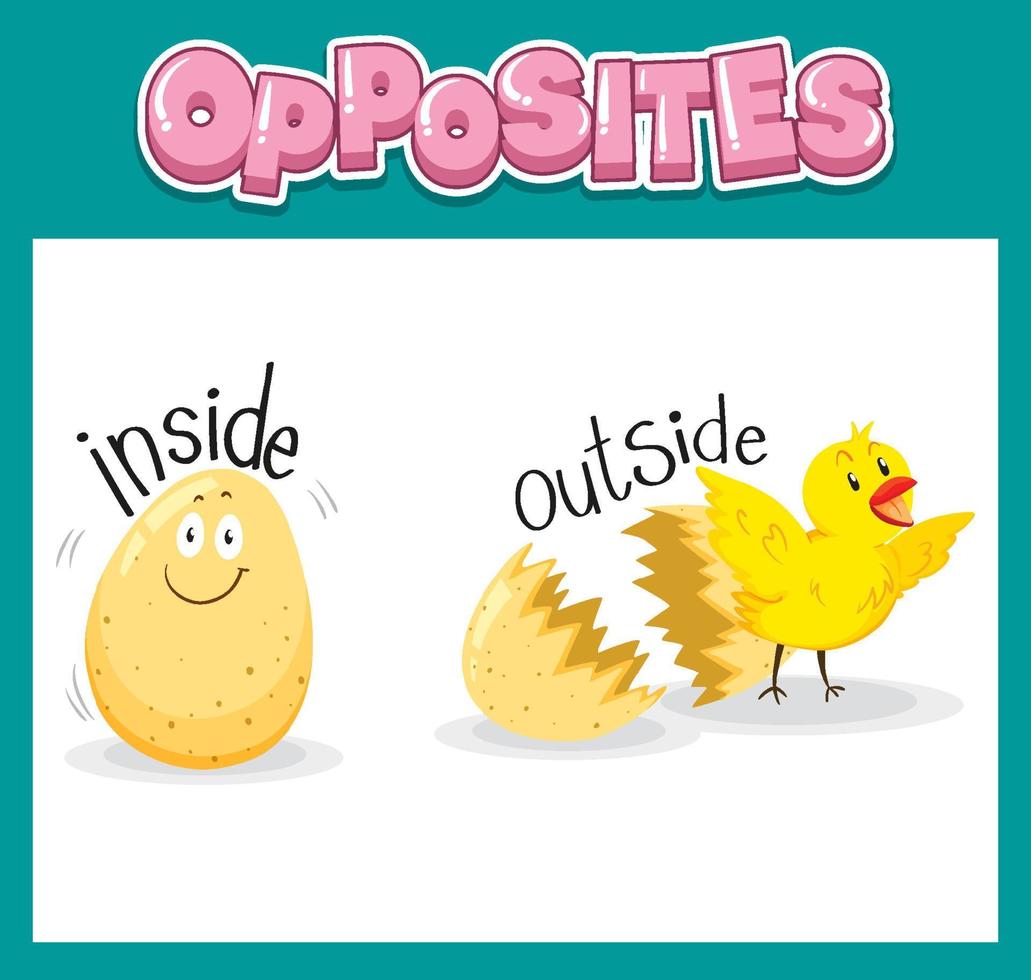 Opposite English words for kids vector