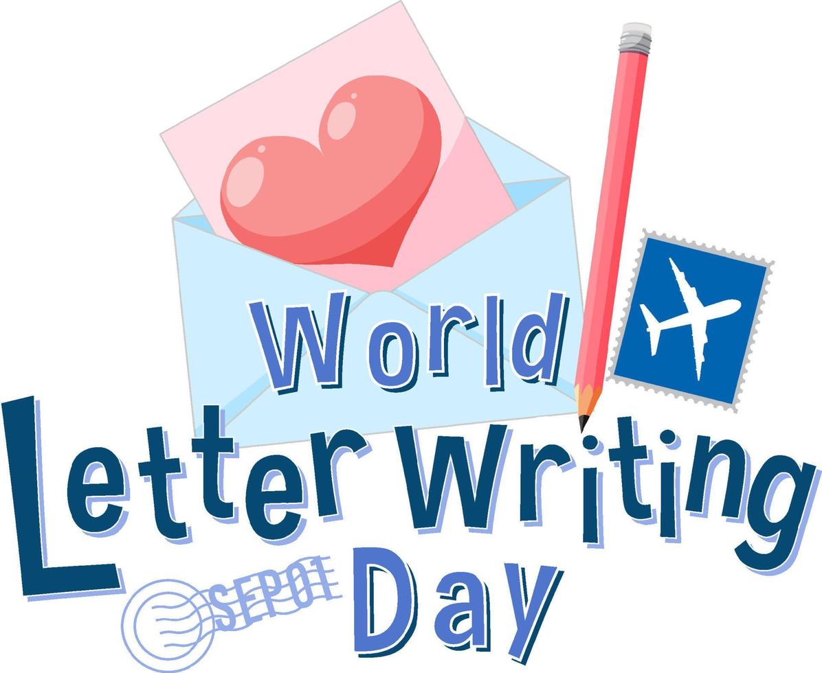 diseño de banner del día mundial de escritura de cartas vector