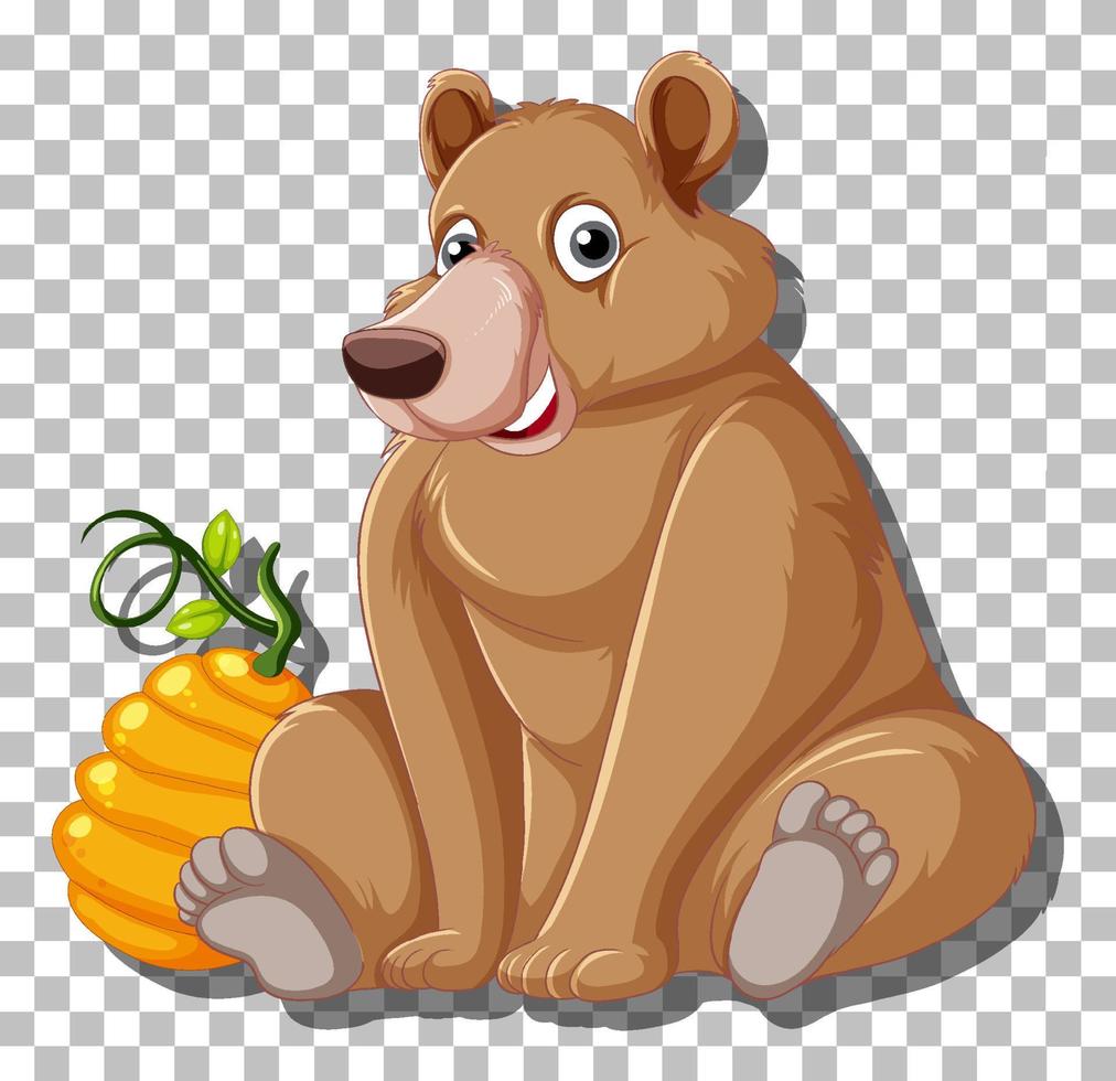 personaje de dibujos animados de oso grizzly aislado vector