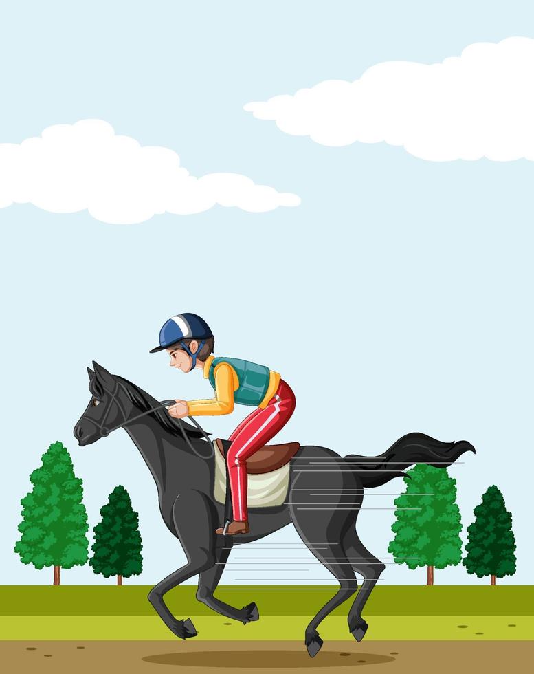 fondo al aire libre con un hombre a caballo vector