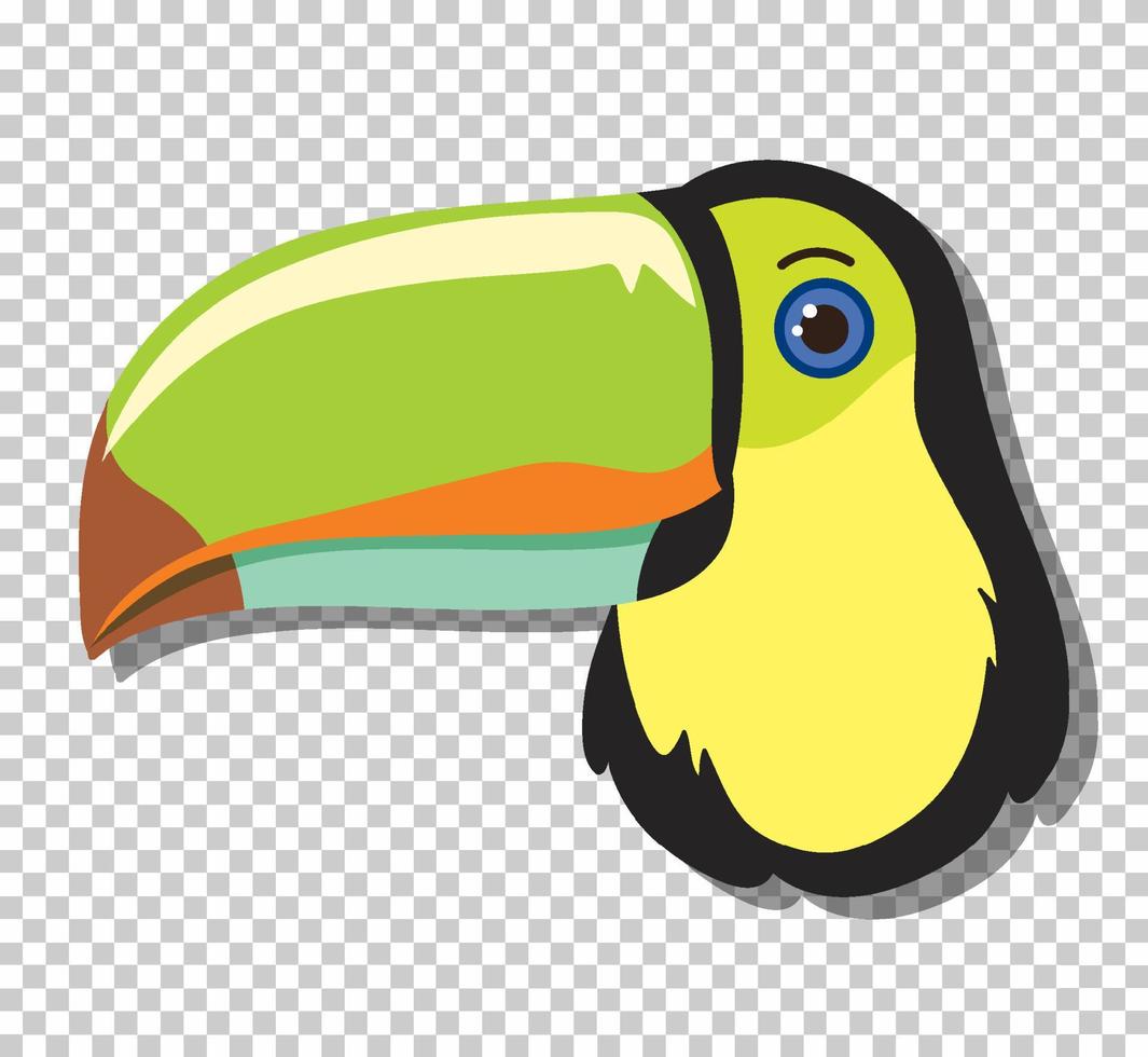 Cute toucan head in flat cartoon style vector