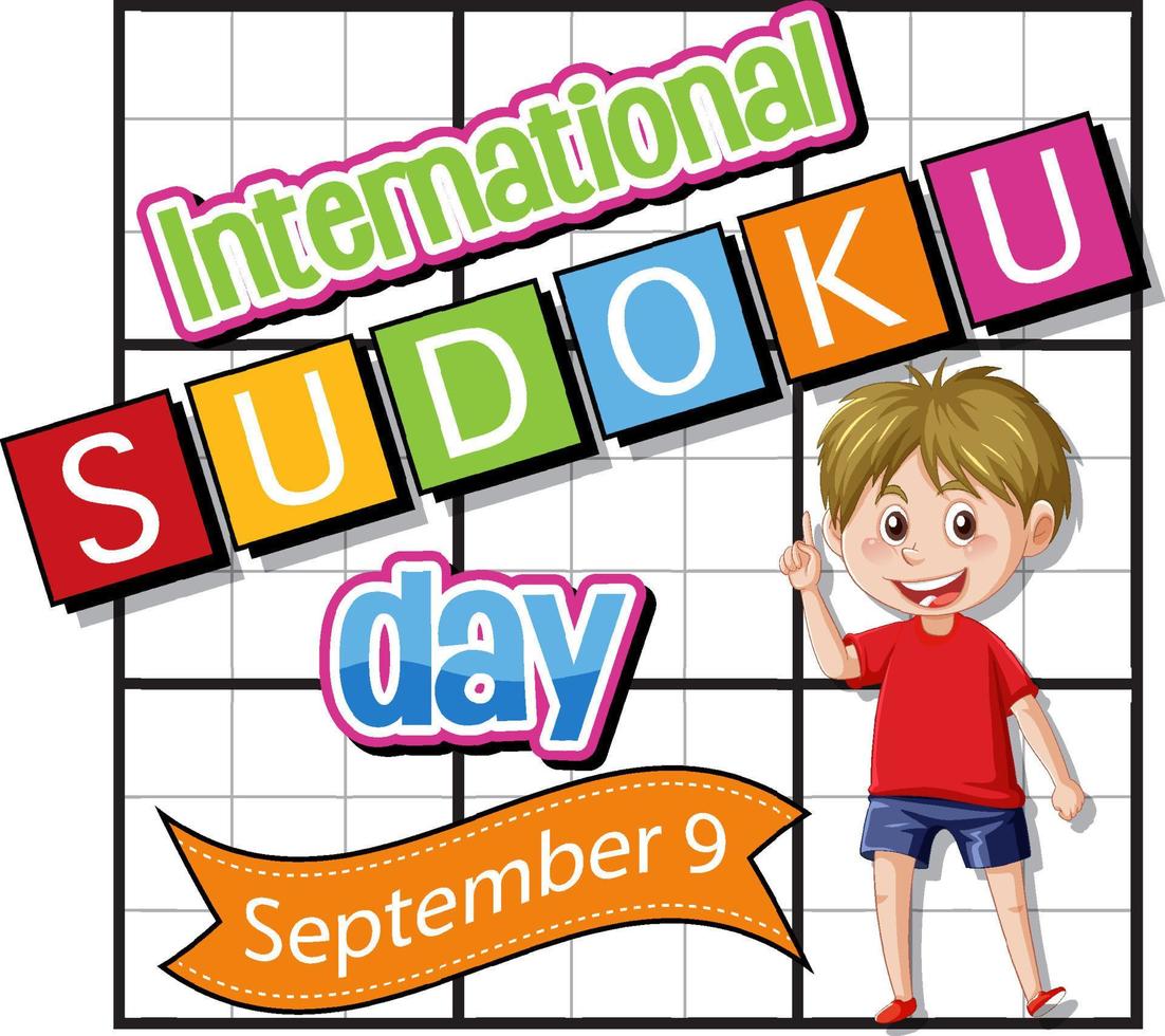 día internacional del sudoku 9 de septiembre vector