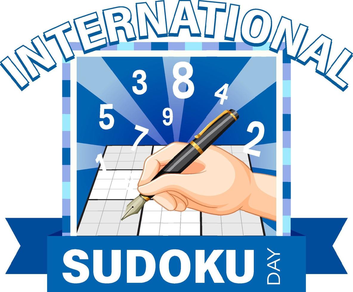 diseño de banner del día internacional del sudoku vector