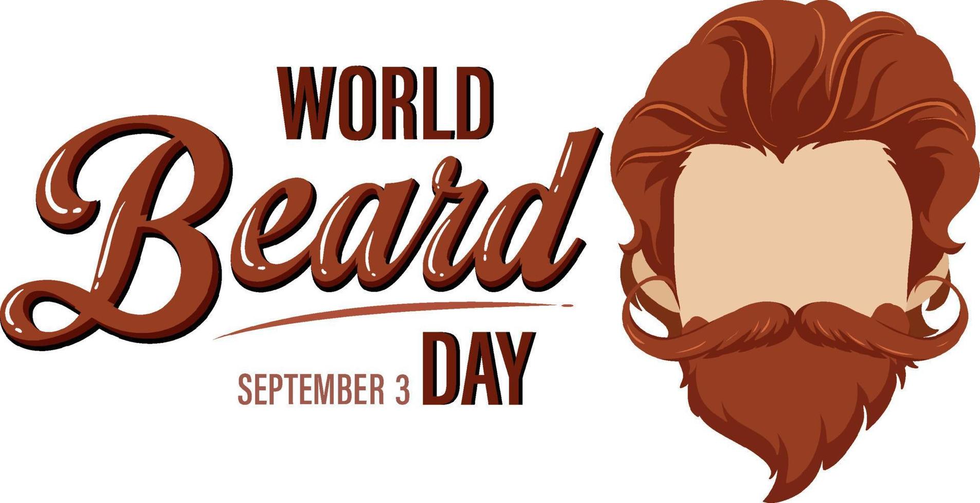 World beard day banner design vector