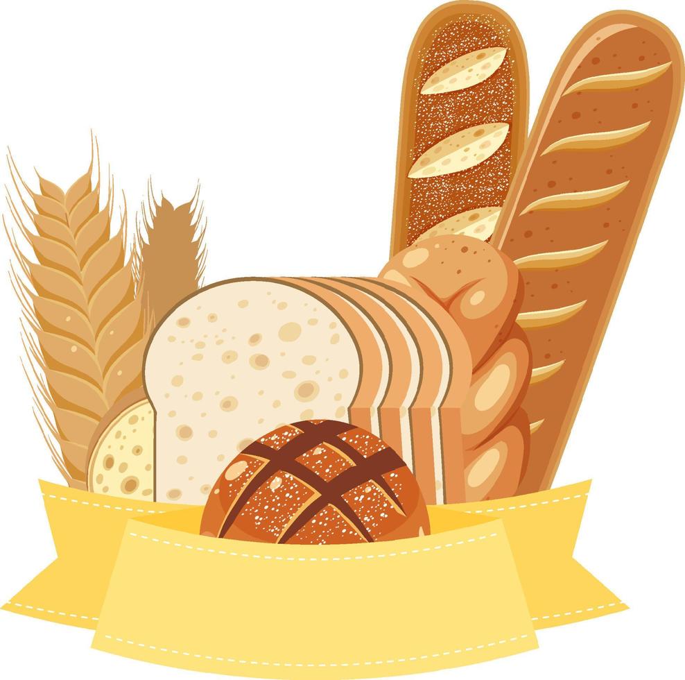 Different types of breads vector