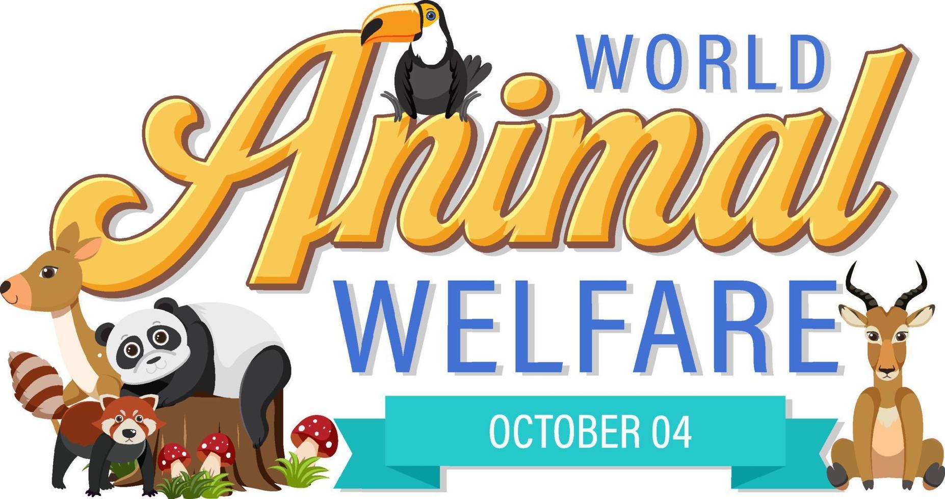cartel del día mundial del bienestar animal vector
