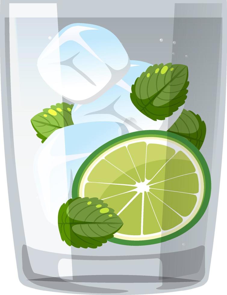 Mojito cocktail in the glass on white background vector