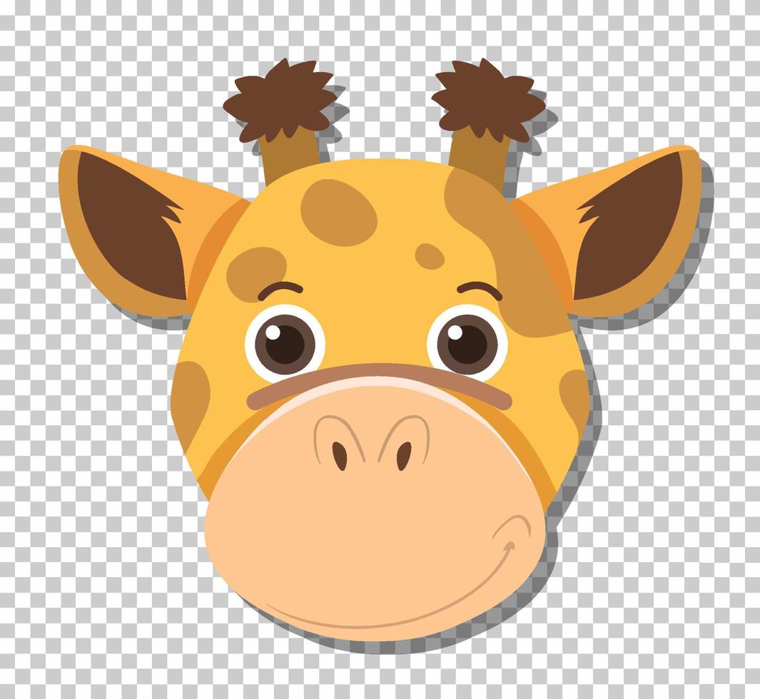 Cute giraffe head in flat cartoon style vector