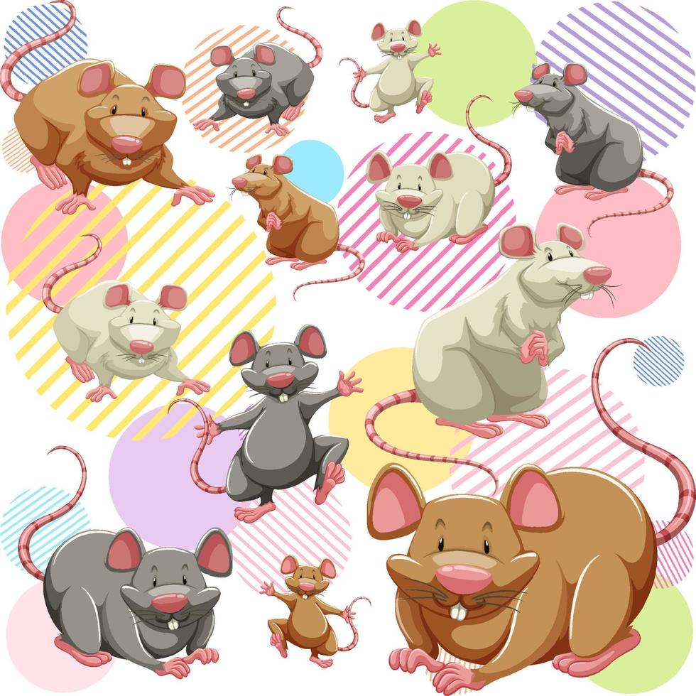 Cute mouse seamless pattern vector