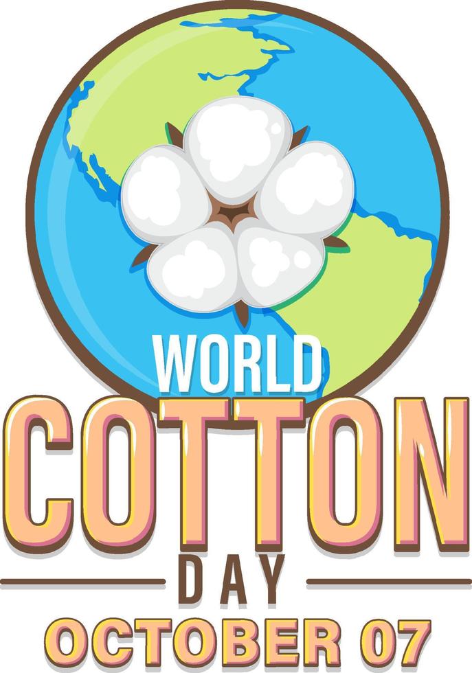 World Cotton Day October 7 Banner Design vector