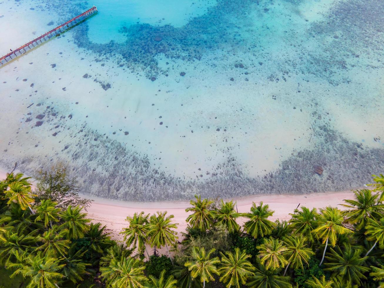 Aerial view of nature tropical paradise island beach enjoin a good summer beautiful time on the beach with clear water and blue sky in Koh kood or Ko Kut, Thailand. photo