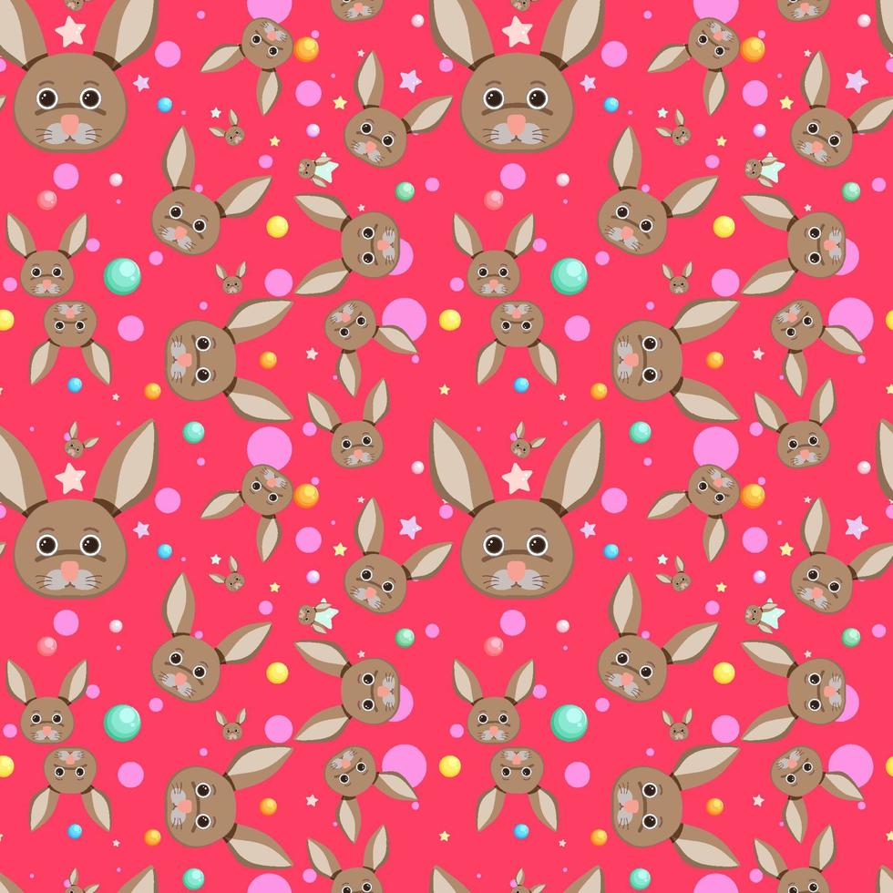 Cute rabbit seamless pattern vector