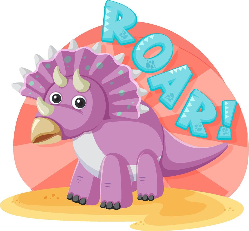 Cute triceratops dinosaur cartoon vector