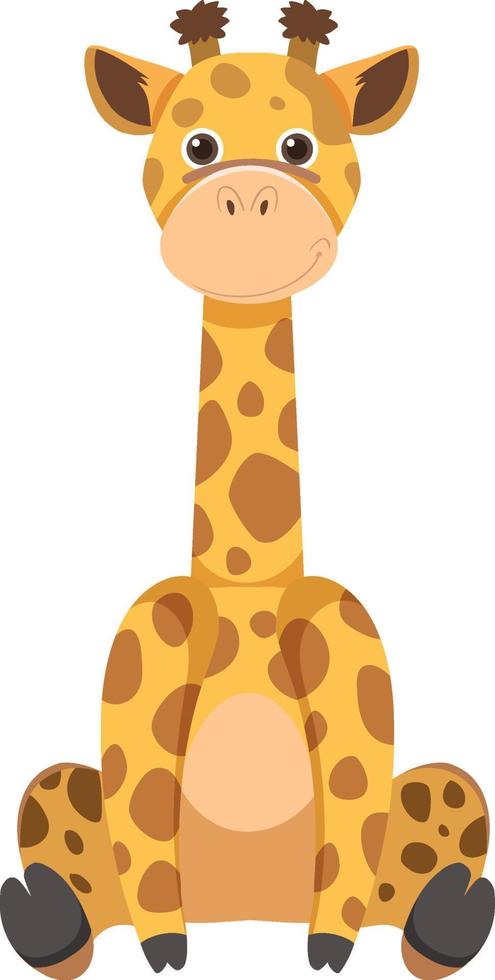 Cute giraffe in flat style vector